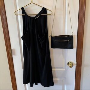 CeCe Ladies XL Black Sleeveless Dress With Waterfall/Peekaboo Back- Excellent!!